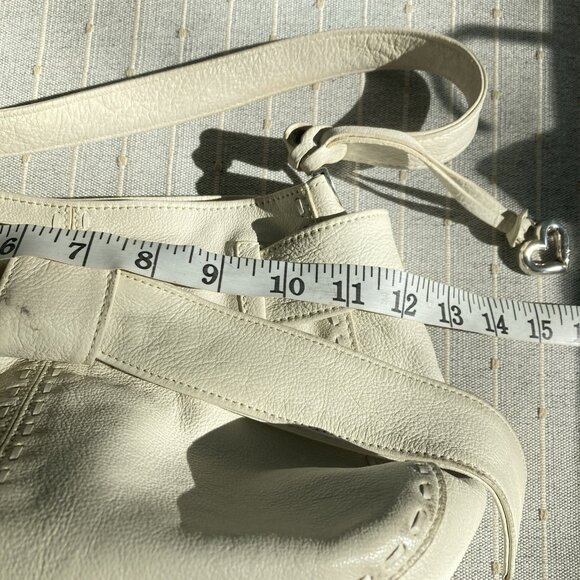 Brighton Leather Hobo Bag Handbag Ivory Bow Detail Coquette Retro - Picture 15 of 15